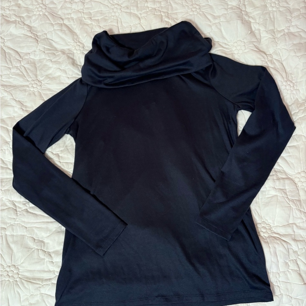Ann Taylor Midnight Black Cowl Neck Sweater